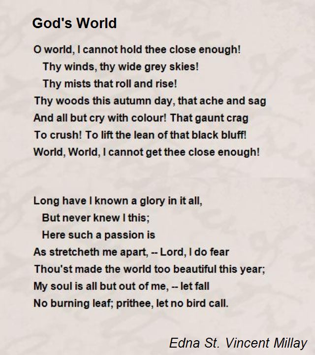 nellyjongwo's tweet photo. God's World #EdnaSt.VincentMillay https://t.co/vOwSIFqf9r