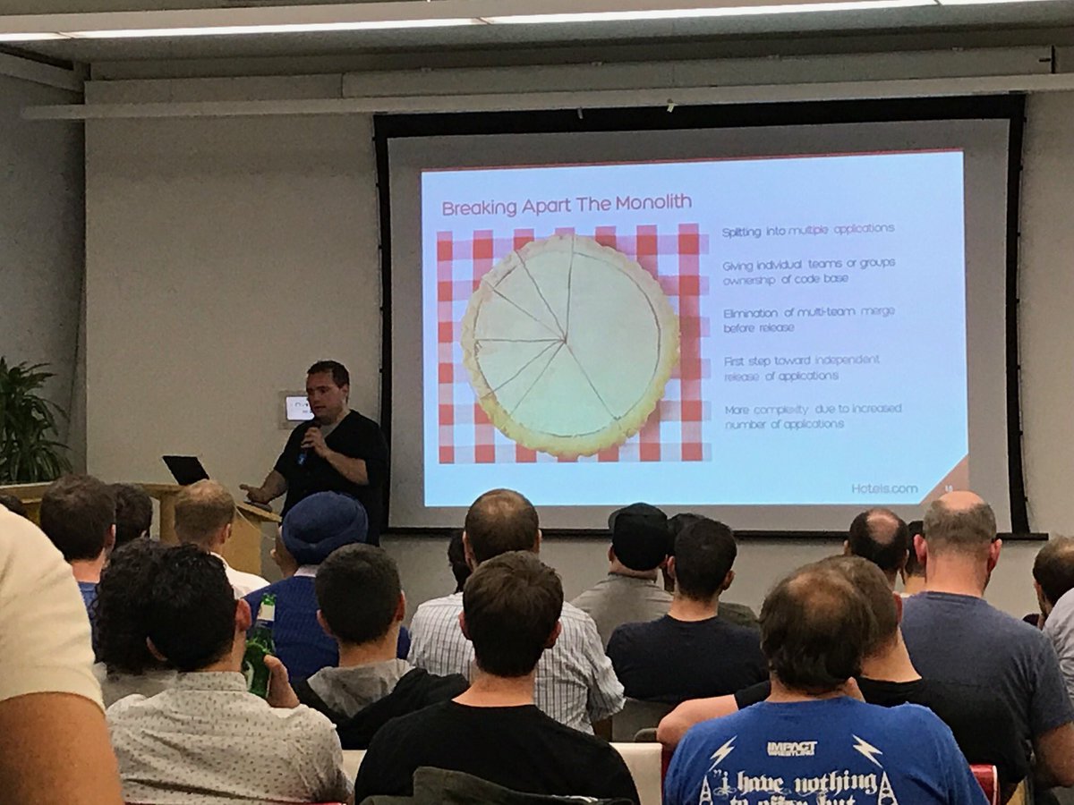 KatyBee_'s tweet photo. Great turnout and talk from Tech Director Chris Rice on our DevOps journey! Ps... we’re hiring!! #lifeatexpedia #ahodevops https://t.co/oZPfnJZAA8