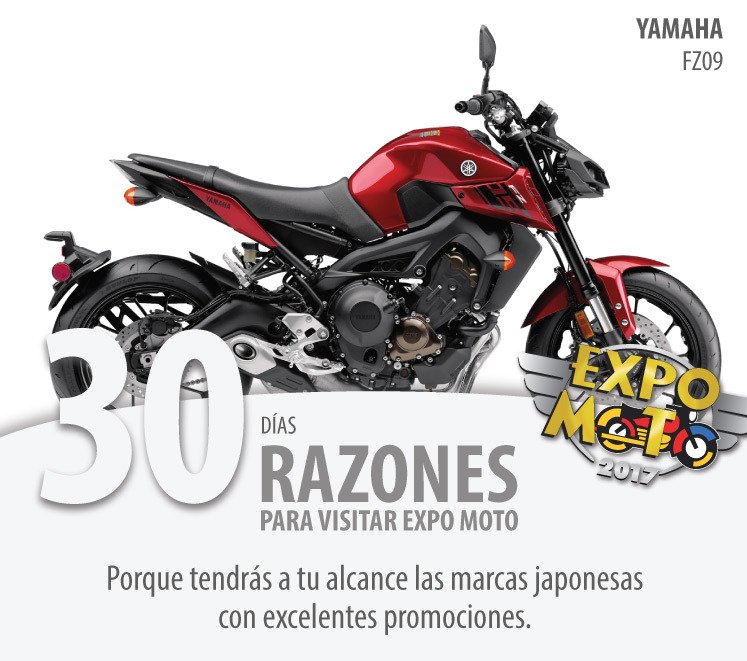 expomotonews's tweet photo. Te daremos 30 razones para asistir a #ExpoMoto2017 del 23 al 26 de noviembre en el WTC México
#Cuentaregresiva #EM17 #Numero30 #Yamaha #FZ09 https://t.co/8GxXOlNQdK