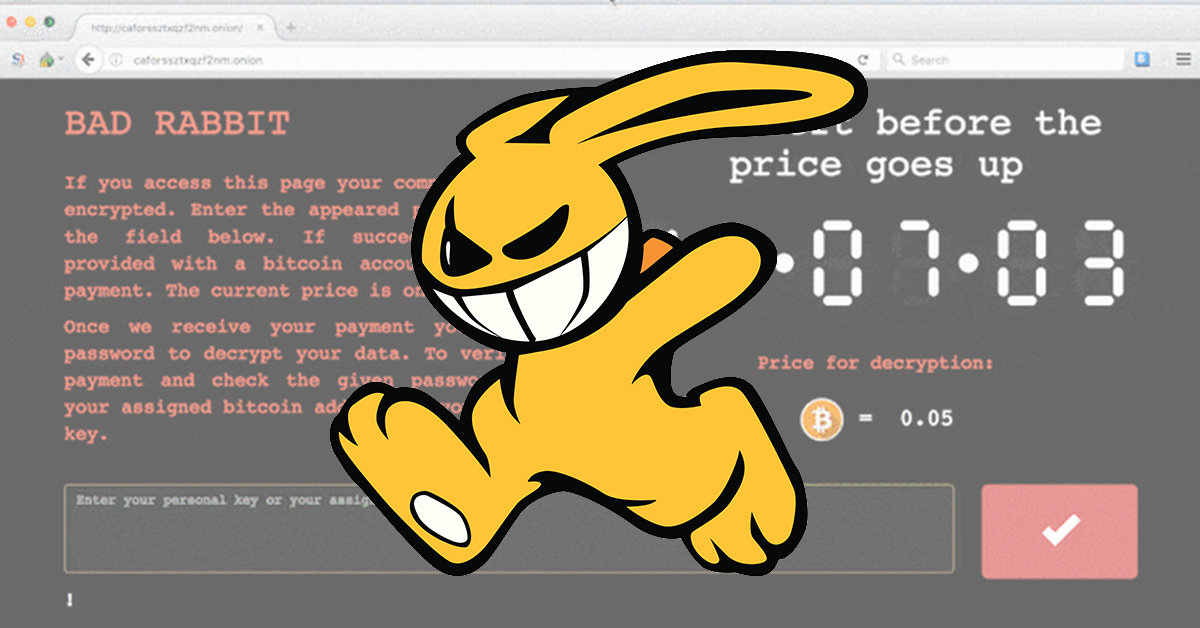 carbonb1ack's tweet photo. Threat Advisory &amp; Analysis: ‘Bad Rabbit’ #Ransomware - @CarbonBlack_Inc customers are protected - https://t.co/cZdqV3WP4A #infosec https://t.co/rPQbMQJuI9