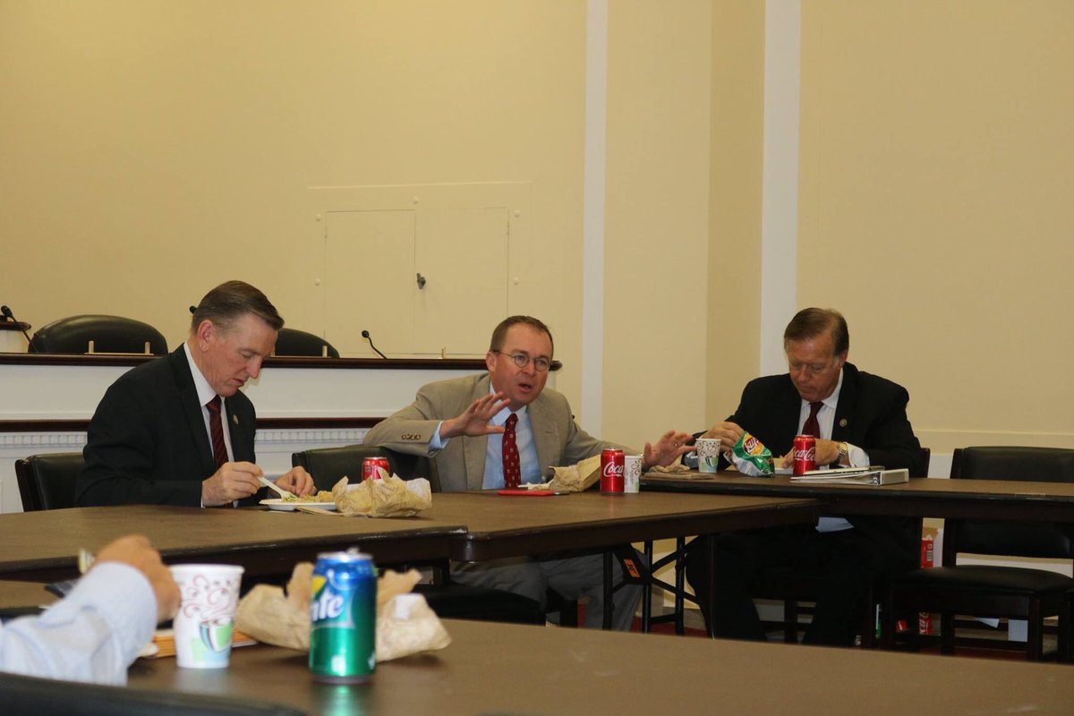 westerncaucus's tweet photo. Great turnout today at our member meeting with @MickMulvaneyOMB. Mulvaney & @realDonaldTrump have blocked more than 800 job-killing regs! https://t.co/VWvu4dTN6D