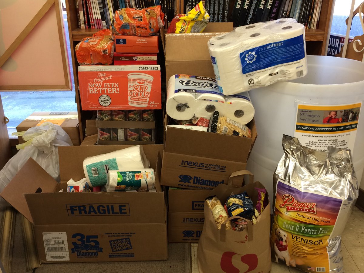ExcaliburPDX's tweet photo. The food drive is going great! Here is the latest haul for pickup. The more you donate the more chances you have to win prizes! https://t.co/4rZGj9qu80