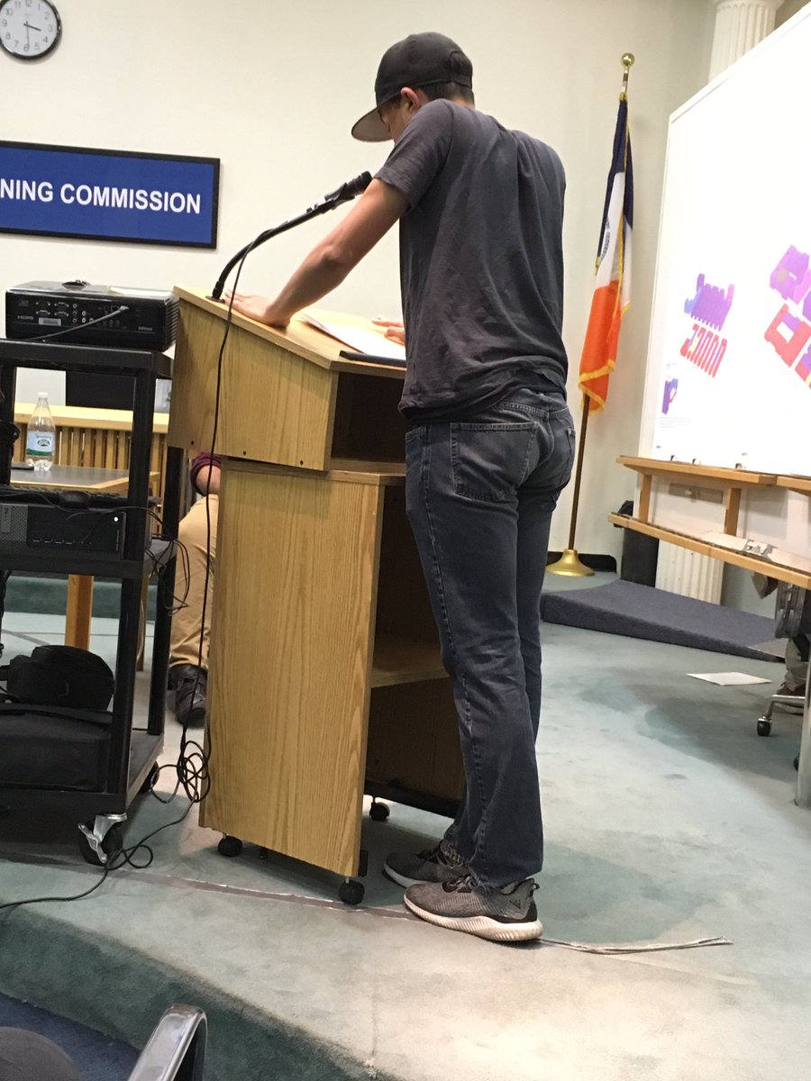 UPROSE's tweet photo. Jason, SP youth justice member, testifies concerns on business displacement &amp; how the rezoning will affect his family #SunsetParkIsNot4Sale https://t.co/ntGsW0PdHk