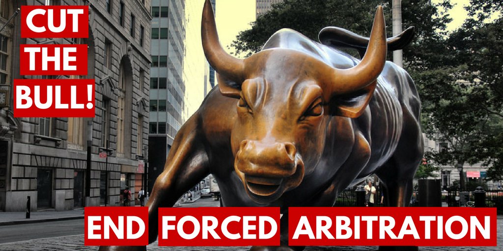 CLICCoalition's tweet photo. .@CFPB to #WallStreet banks and lenders: End use of the forced arbitration #RipoffClause and restore consumers’ access to their day in court https://t.co/DBdtLkFpKo