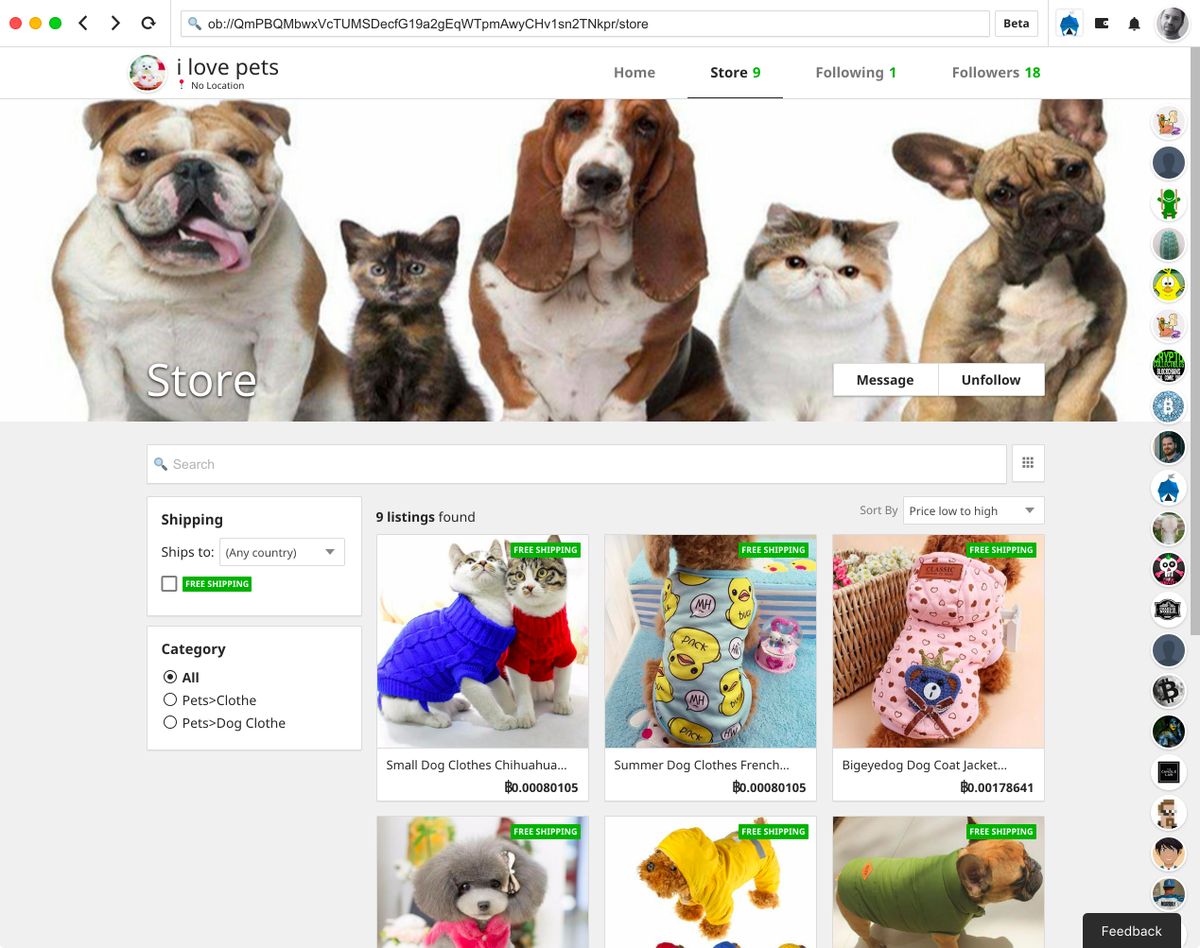 brianchoffman's tweet image. Pet clothes on #openbazaar2? Just do it now. Ridiculous. ob://QmPBQMbwxVcTUMSDecfG19a2gEqWTpmAwyCHv1sn2TNkpr/store