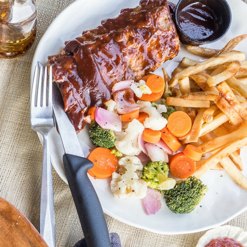 Honest question: How many bites would it take you to clean this plate of ribs? #NationalFoodDay