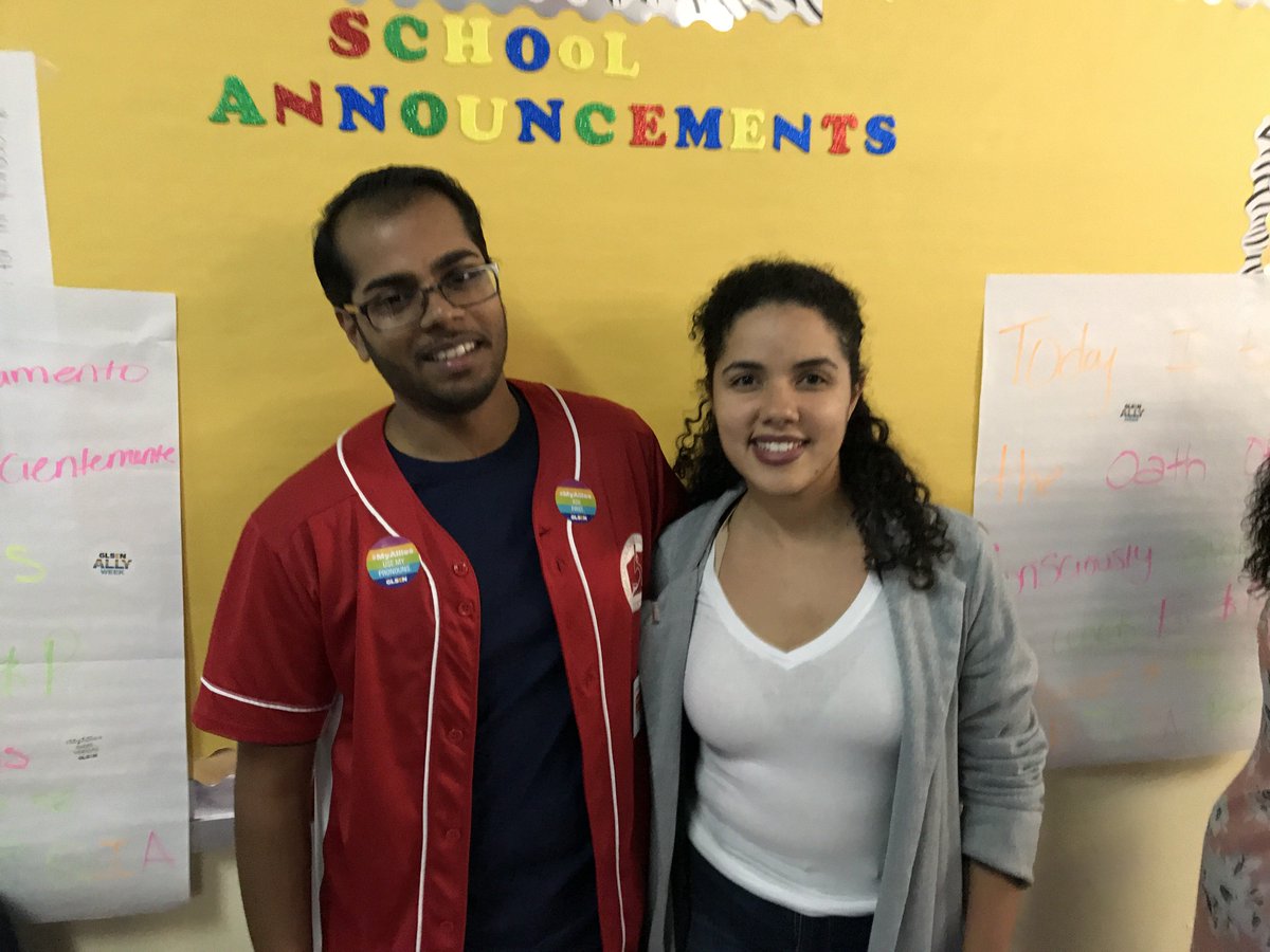 GLSENNYC's tweet photo. Images from the High School for Health Careers and Science in BX. We gave out GLSEN swag and donated books by LGBTQ authors of color! https://t.co/9rmmyI3R4Z