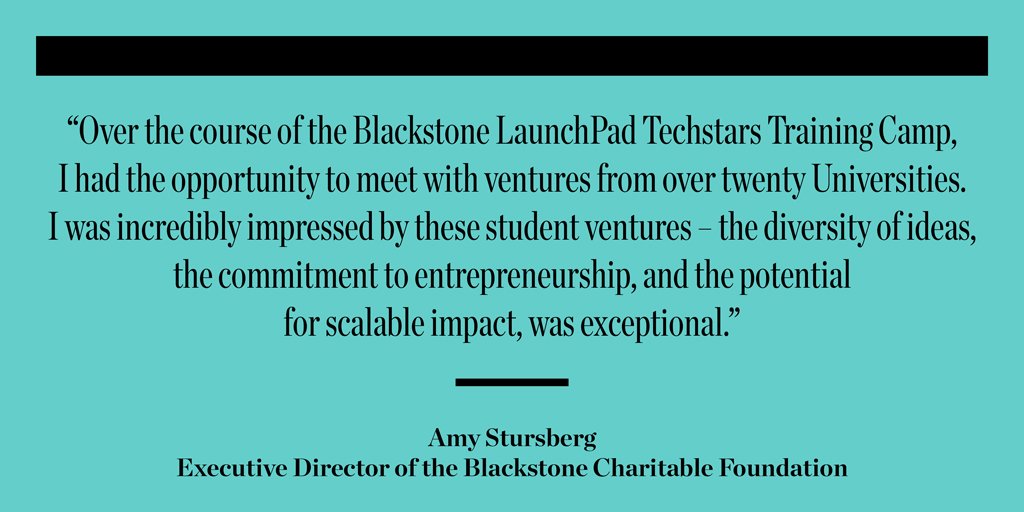 Blackstone on Twitter "Congrats to our BlackstoneEI LaunchPad Global