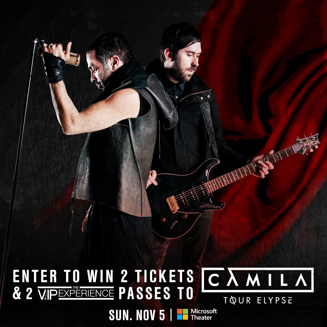 peacock_theater's tweet photo. Enter to win 2 tickets &amp; 2 VIP Experience passes to @CamilaMX on 11/5! #TourElypse 

https://t.co/mGSOlGnNdT
Ends 10/31 - 10 AM https://t.co/XD4HGWaiWZ