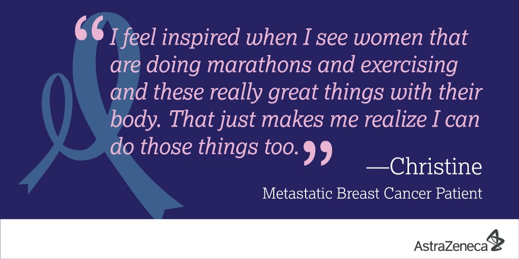 AstraZenecaUS's tweet photo. Leading an active life with #Metastatic #BreastCancer is possible. What do you do to stay active? #MBCStrength #NBCAM https://t.co/9HLnAAAlIm