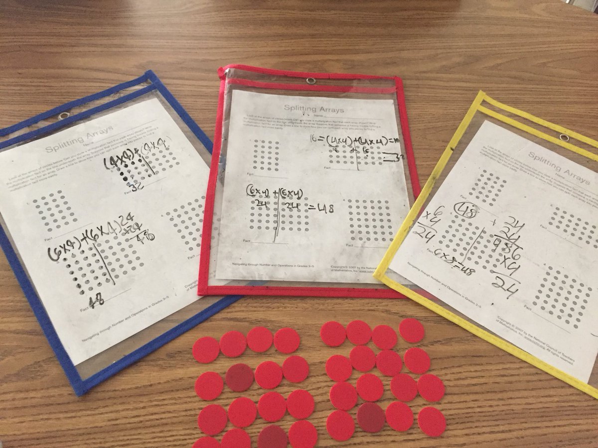 MissKeltner's tweet photo. Finding ways to solve multiplication facts by splitting arrays!! @bfw_elem #room503 #math #multiplication https://t.co/8tXmTBSCf6
