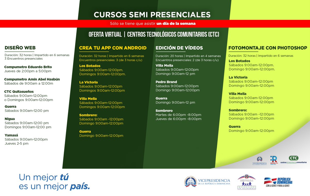CTCRDO's tweet photo. Capacítate desde la comodidad de tu hogar con la oferta académica que trae #CTCVirtual. Inscripciones abiertas desde el 30 de octubre. https://t.co/nkTD7mA94e