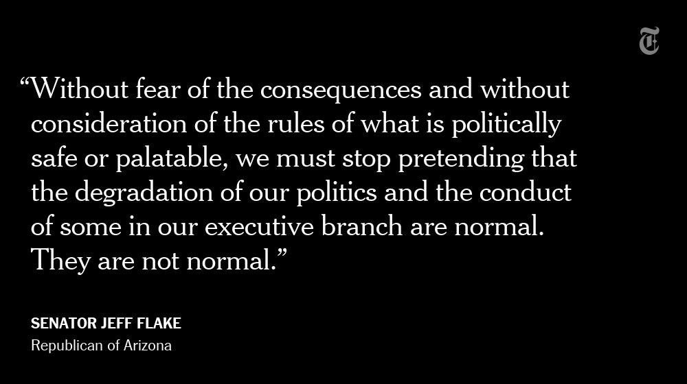 Partial transcript: Jeff Flake’s speech on the Senate floor nyti.ms/2yLy5eo