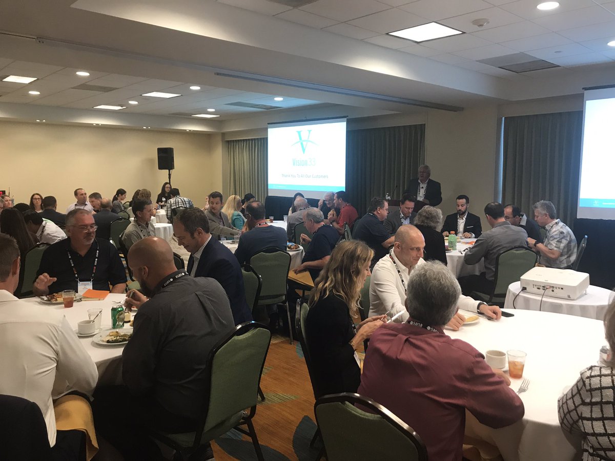 vision33_SAP's tweet photo. Let the #vision33 packed customer luncheon begin! Thank you for your business and congrats in all your successes #BizONE #SAPBusinessOne https://t.co/gDwkfvXGTg