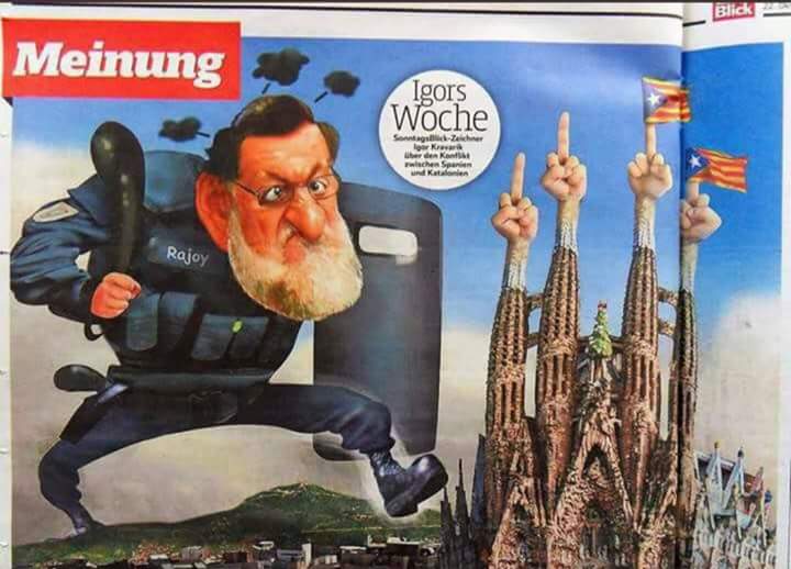 who_is_sptramp's tweet photo. El semanario suizo Blickch ve así la situación en España.
#elintermedio #rajoydimisión #marcaespaña #Cataluña #gurtel #LuisELCabron https://t.co/lCVMHcvL7T