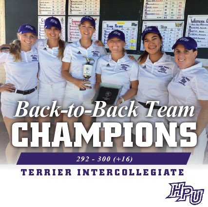 HPUWomensGolf's tweet photo. But wait, there's more. Team shot 300 today to take back-to-back victories! #80OUT https://t.co/3kCwLCZf1q
