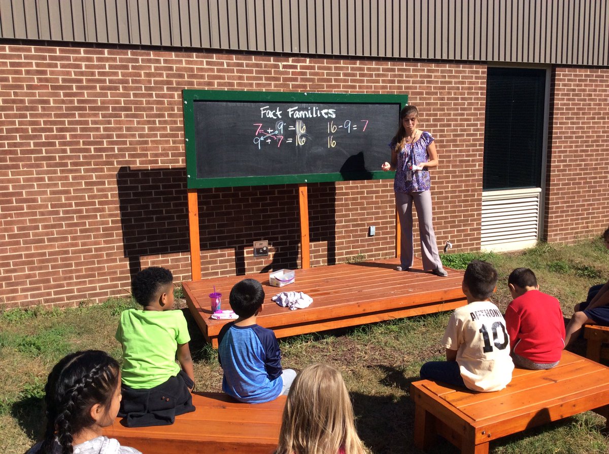 Sofia_Halapides's tweet photo. 2nd graders working on related facts in the outdoor classroom @RRD_LCPS #RoadrunnersDeserveIt https://t.co/Ue1eHYxJyY