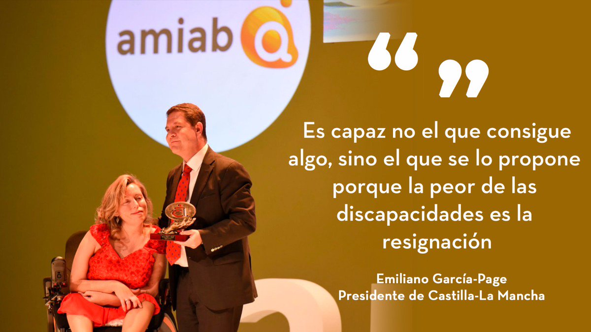 garciapage's tweet photo. Por capacidad de superación. Por conjugar corazón y cabeza en la lucha por la inclusión social. Gracias @grupoamiab por estos 30 años https://t.co/74TCTB2ot7