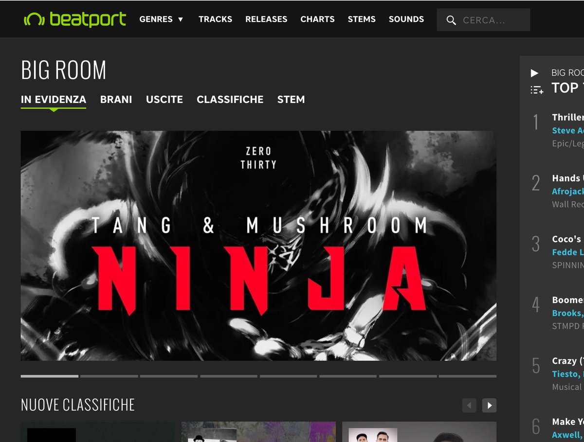 Much love <a href="/beatport/">Beatport</a> for featuring in the home page of the big room genre our release “Ninja” ✌🏼😎 beatport.com/release/ninja/… <a href="/tangofficialcn/">TANG</a>