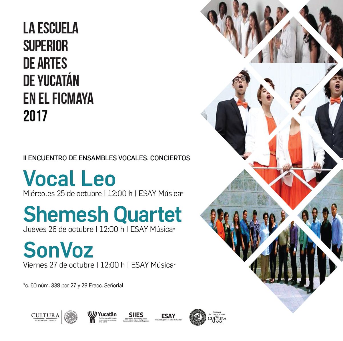 NOTIRIVAS's tweet photo. #Cultura | #FICMAYA II Encuentro de Ensambles Vocales los días 25, 26 y 27 de octubre en punto de las 12:00hrs. 🎙️🎶 | Entrada libre. https://t.co/LYNIeQegt7