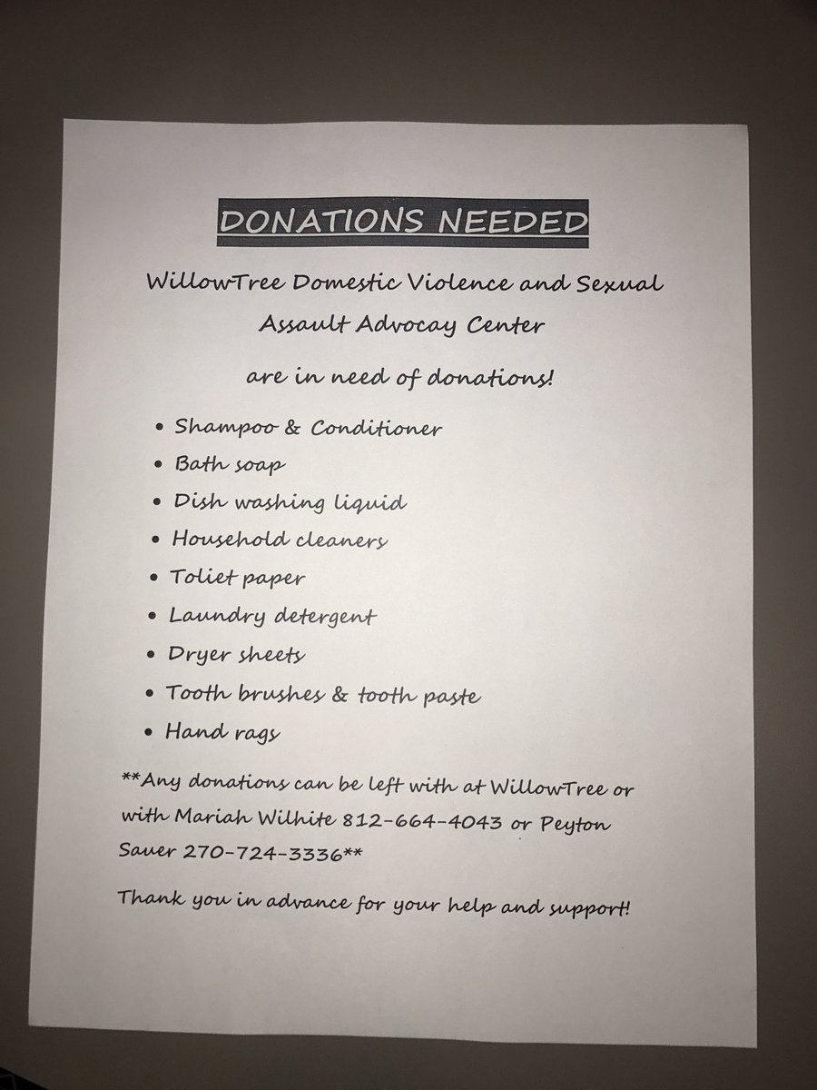 mariahwsocw344's tweet photo. @peyton_sauer and I are collecting donations for WillowTree domestic violence and sexual assault advocacy center! #344macro https://t.co/ZFS53Qv50W
