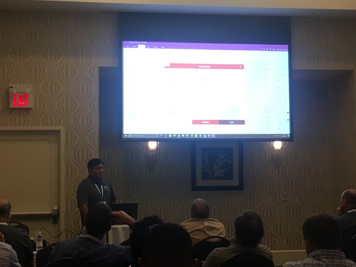 SharePointInst's tweet photo. Awesome job by @dchristian19 on his presentation explaining how to build power apps from scratch! #SPEngage https://t.co/8MfSwRu2U5