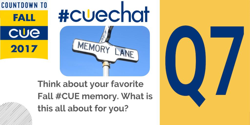 joincalie's tweet photo. Q7: What is Fall #CUE all about for you? @CateTolnai @VisionsByVicky @jcorippo #cuechat https://t.co/RkWgDimlpN
