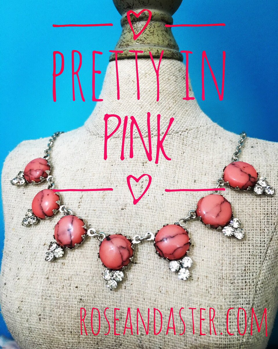 RoseAndAster's tweet photo. We love this pink stone vintage style necklace ❤️ https://t.co/a8hWBlwcVJ