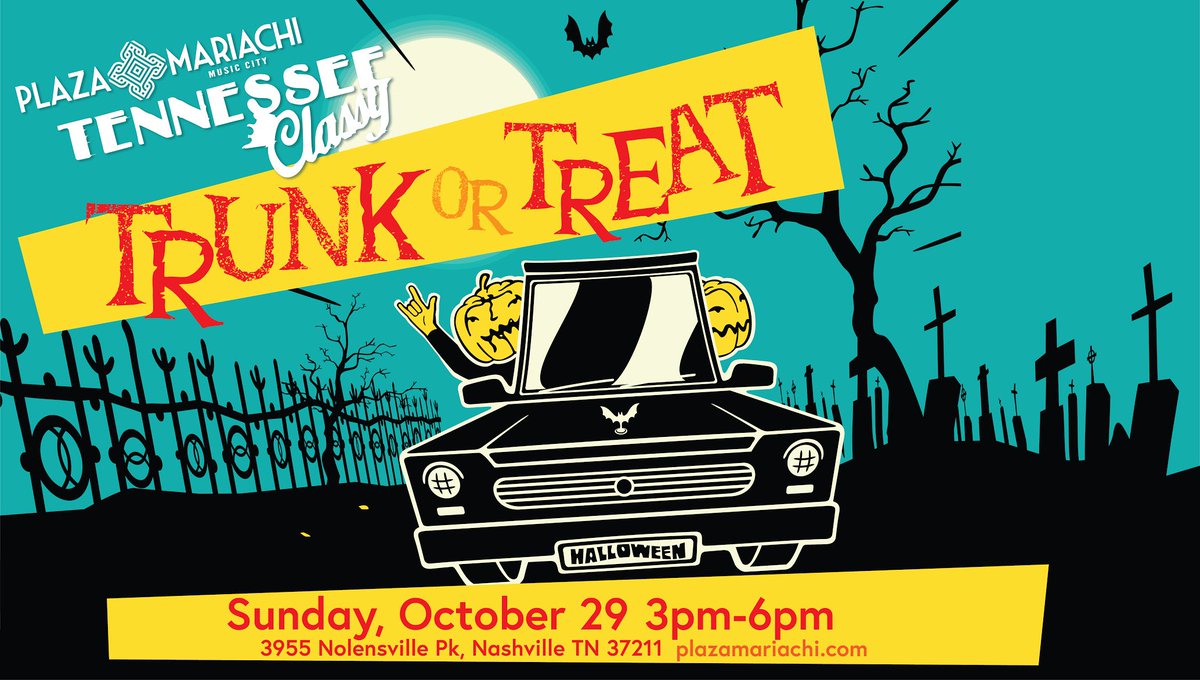 plazamariachiMC's tweet photo. SAVE THE DATE! Tennessee Classy Car Meets will host their 3rd annual Trunk or Treat in the parking lot of Plaza Mariachi! Candy, Cars &amp; Fun! https://t.co/OZA4gdanQq