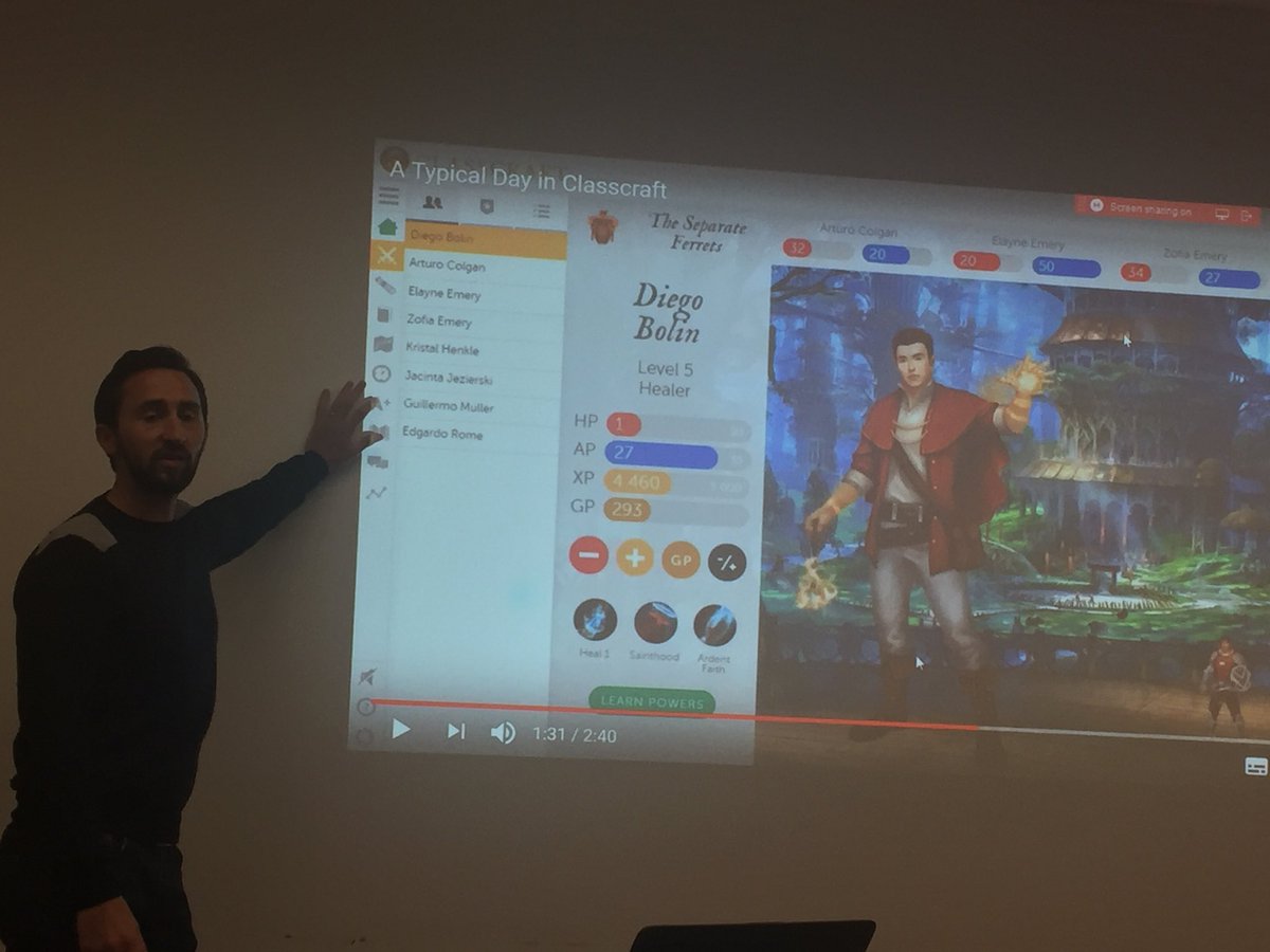 fredatlanta's tweet photo. #stageons Le magicien de la ludification de la gestion de classe présente Classcraft. @JackyTic @CarineBouton https://t.co/BqZfucdStP