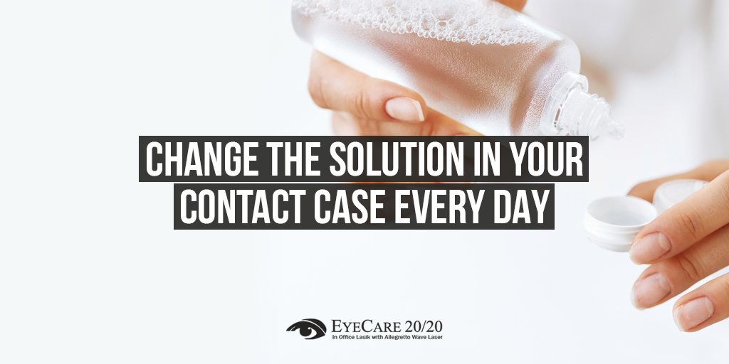 TheLASIKDoc's tweet photo. Think it’s okay to reuse the solution in your #contactcase? Think again. This creates a breeding ground for #bacteria 🙅 #TipTuesday https://t.co/me221gWc6x