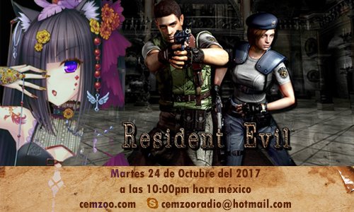 HiyukiCz's tweet photo. ¡Los espero esta noche con Resident Evil! #cemzoo #radio #residentevil https://t.co/aOCkGkdbM8 https://t.co/4goipfghZX