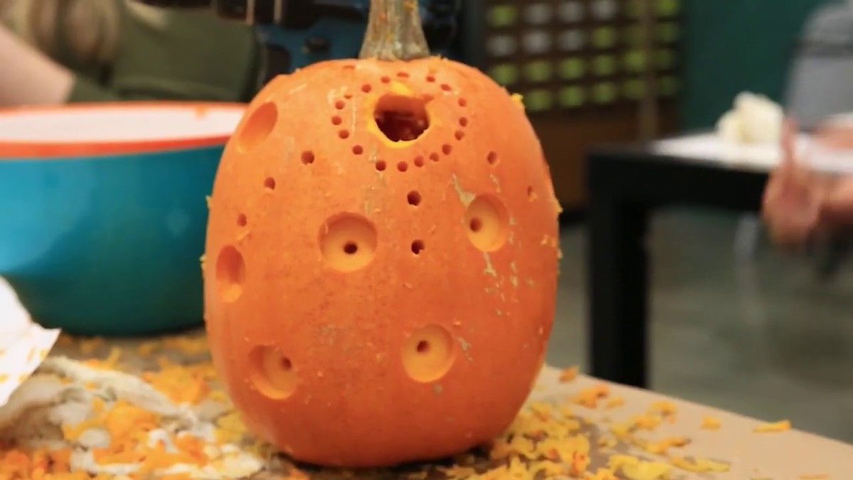 accessfreely's tweet photo. Don't carve a pumpkin - Drill one! πΒ Learn how in this #LibraryDIY video with our #AccessFreely makers + @colatoday https://t.co/NQnDlqF7be https://t.co/SG7kNalr7N