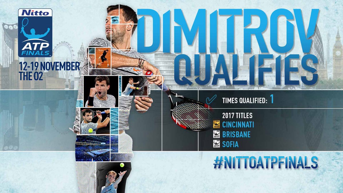 acphogg's tweet photo. He’s made it! Congrats to @GrigorDimitrov on making it to the #NittoATPFinals. Great job and hats off to @danielvallverdu. See you at @TheO2 https://t.co/q9cg2bhh3L