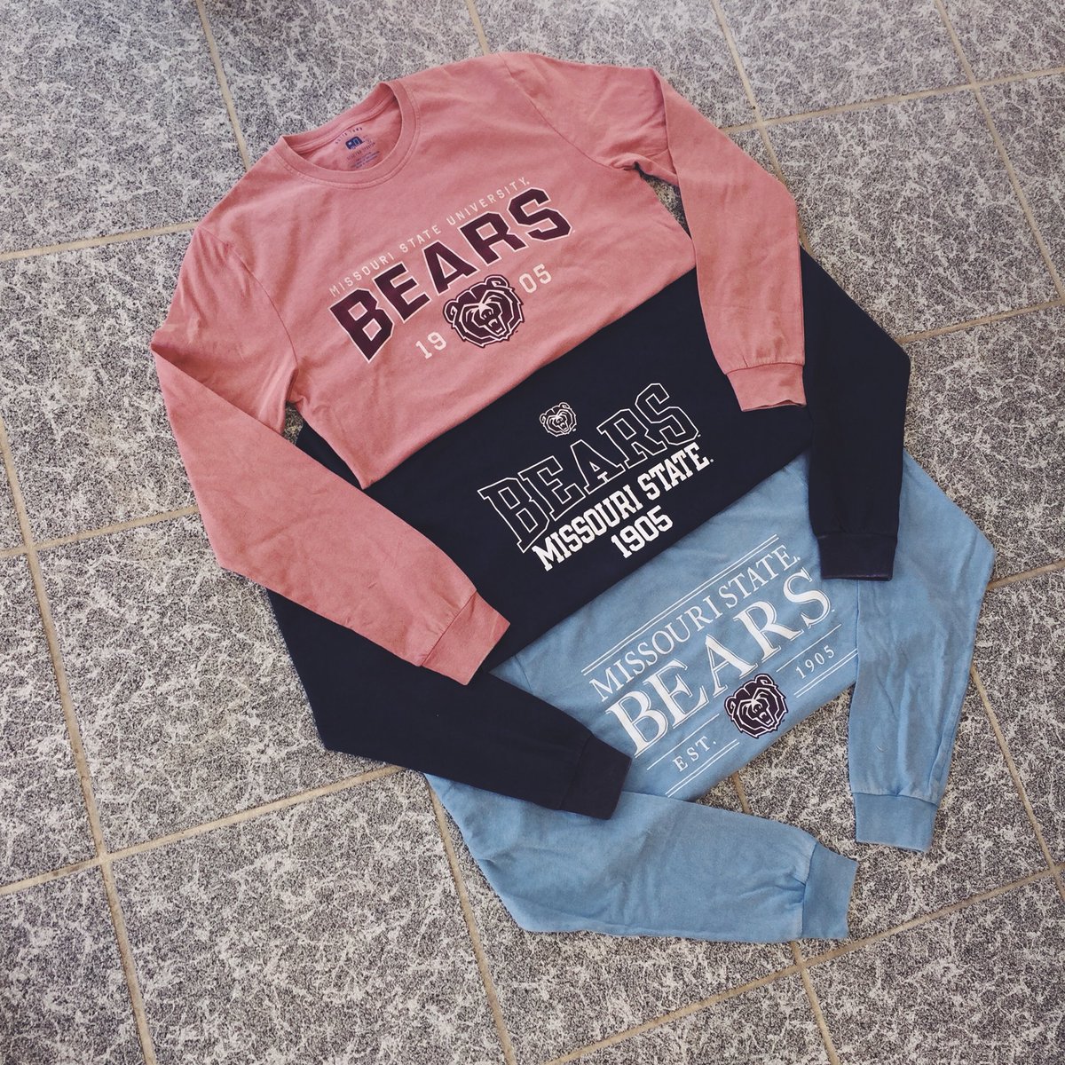 MoStateBkstore's tweet photo. Woolly Threads and long sleeve Outta Town tees are here‼️ Stop by and grab some cozy apparel on this chilly day‼️#woollythreads #bearup https://t.co/SE0KFrPCLe