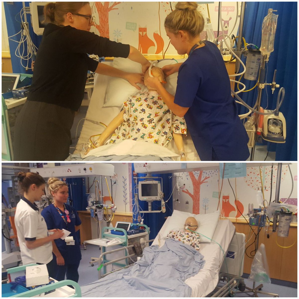 Paedcritnurse's tweet photo. #picusim A boy has post op resp deterioration @FisherPaykelNZ #airvo going on! #oxpaedscriticalcare @OUHospitals @OxSTaRCentre @NursePicu https://t.co/aJyb6FTKZI