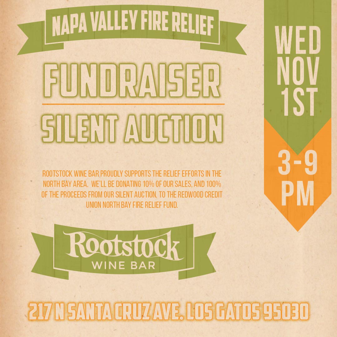 RootstockLG's tweet photo. Join us 11/1 from 3-9pm for a #fundraiser / silent auction supporting the #napafires at Rootstock LG. #NapaStrong #NorCalFires https://t.co/yP0KQfXngZ