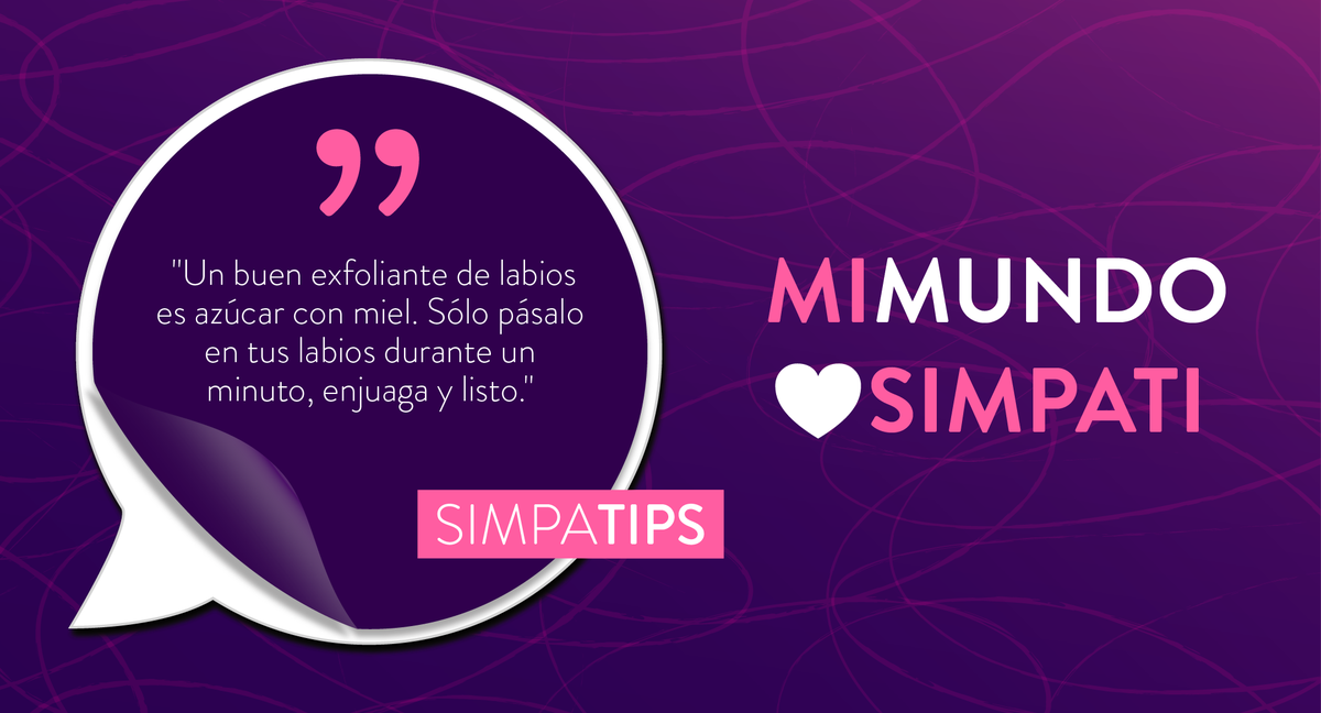 simpati_mobile's tweet photo. #SimpaTips: "Un buen exfoliante de labios es azúcar con miel.  #CambiaDeChip #SimpatiMobilehttps://goo.gl/8KiUCP https://t.co/cVs3EsKvLn