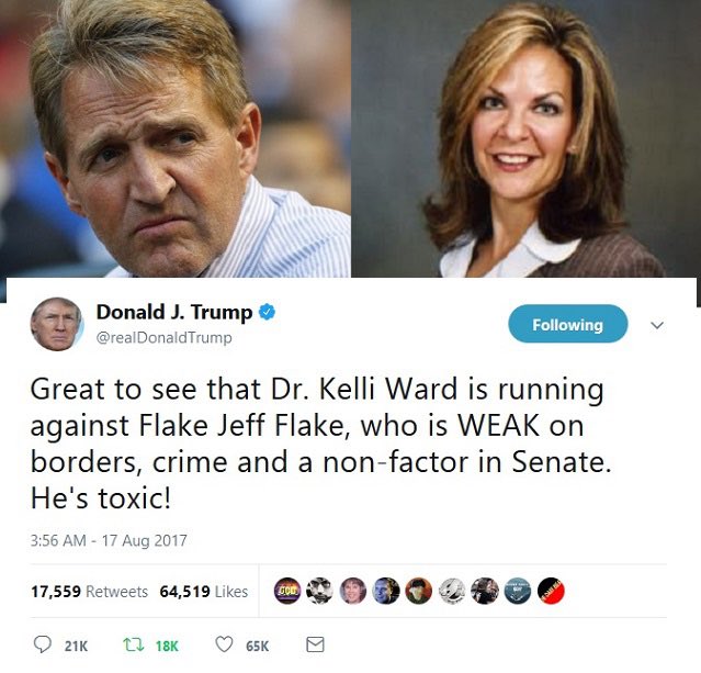 bobby990r_1's tweet image. @hardball @JeffFlake #EstablishmentPuppet #JeffFlake LOST!! #ThePeople WON!! #People1st