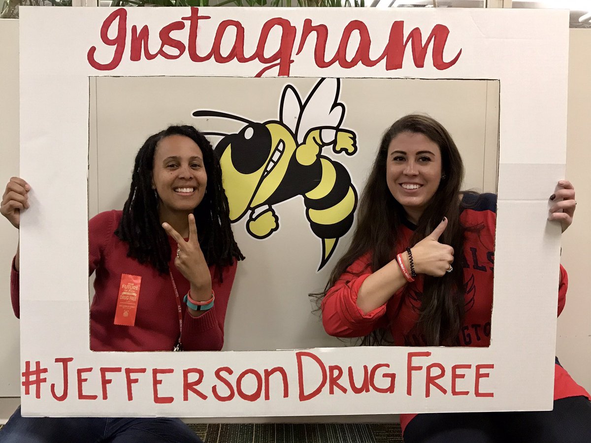 Get ready for tomorrow's selfie station! #RedRibbonWeek2017 #selfies #JeffersonDrugFree