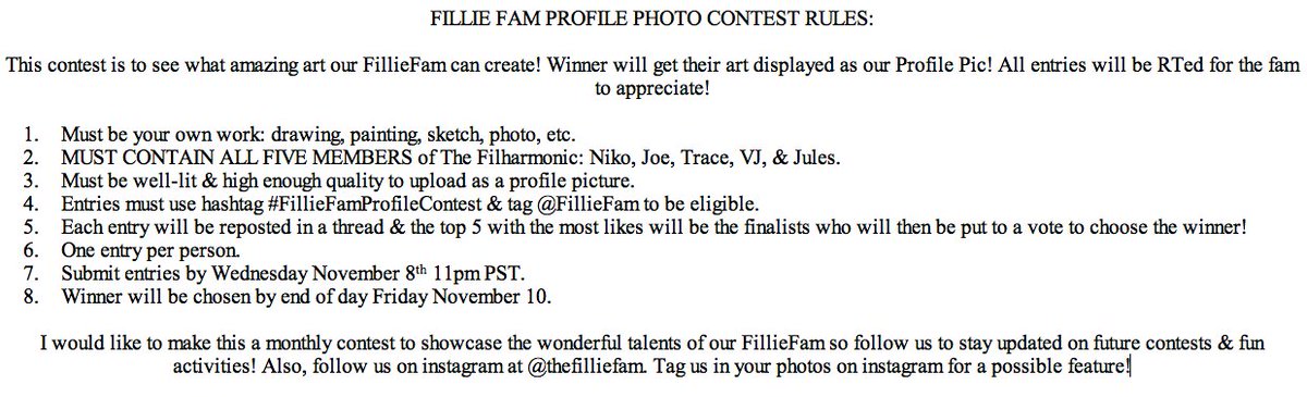 filliefam's tweet photo. OK #FillieFam here are the contest rules! Please RT to spread the word! Can't wait to see all the submissions! #FillieFamProfileContest https://t.co/YGUD3T7zzv