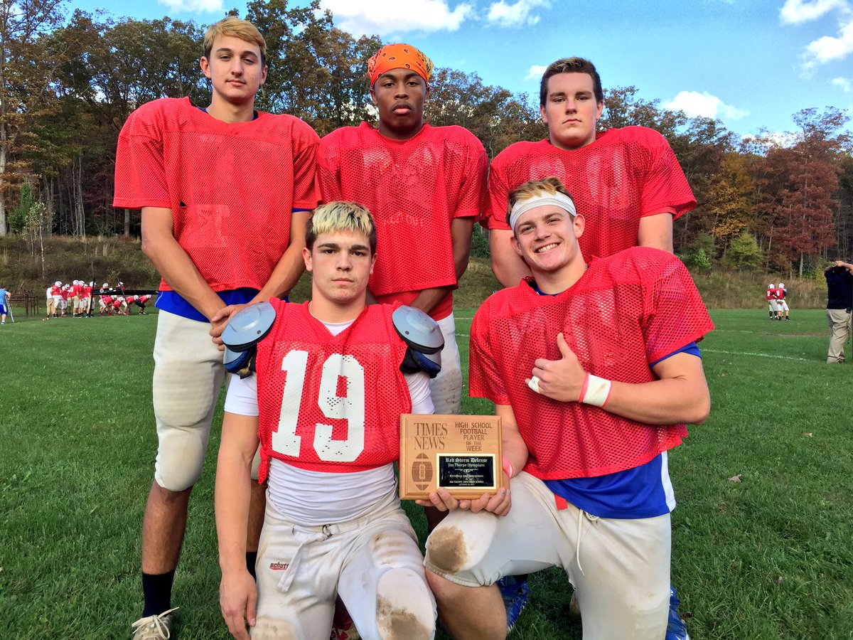patmat01's tweet photo. After shutting down Pottsville last week, the @JTOlympians Red Swarm defense is the @Times_News Football Player(s) of the Week @jtfansection https://t.co/OzDjHKMcIp