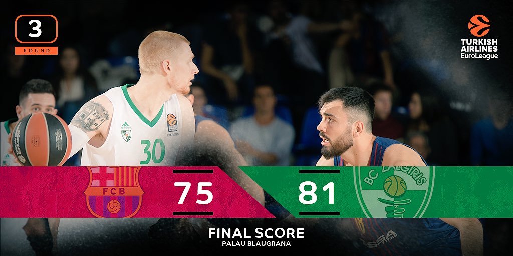 tiempomuerto3's tweet photo. #EuroLeague 2ª derrota del @FCBbasket ante el @bczalgiris por 75-81 pese a los 19p de @HangaAdamOnline
#FCBZAL
#GameOn https://t.co/WKgDKTBJhx
