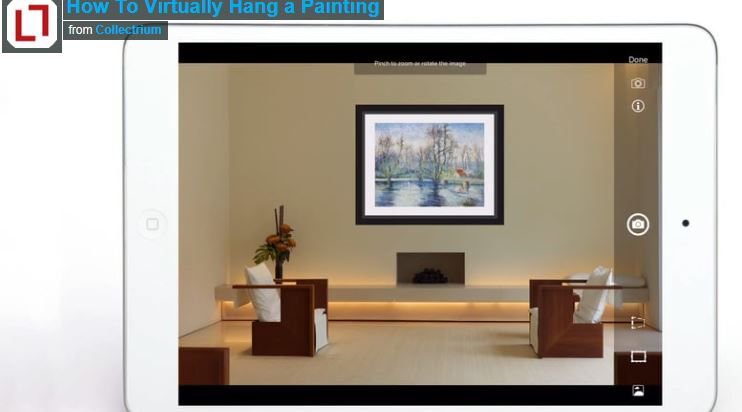 Collectrium's tweet image. Re-hanging artworks?  Use Collectrium’s Hang on the Wall feature on the mobile app to help make your decision. bit.ly/2gGzgXZ