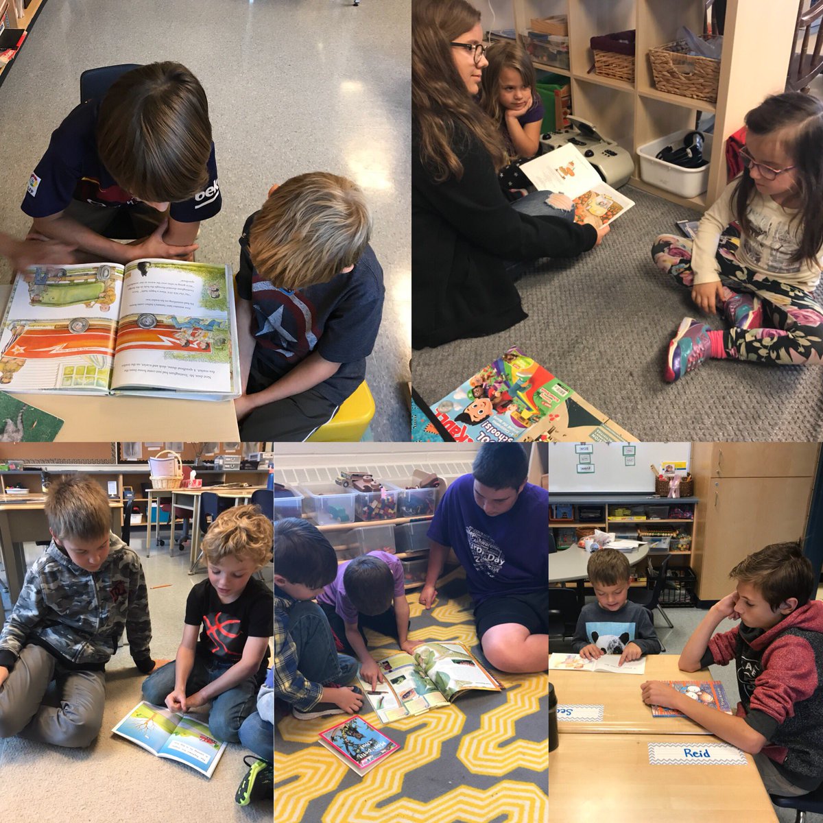 sacredheartmrse's tweet photo. Reading Buddies! #buildingcommunity #practicingreading #listeningtogoodreaders #rolemodels https://t.co/6oMHV3l9Gn
