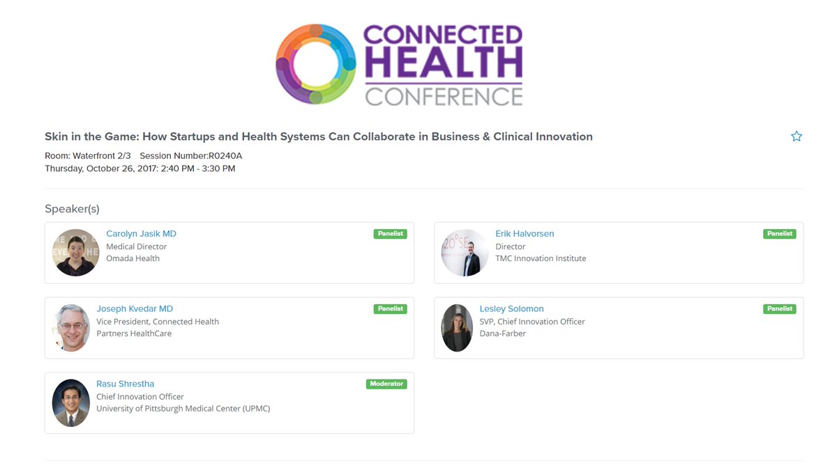 RasuShrestha's tweet photo. At #Connect2Health: "Skin in the Game: How Startups and Health Systems Can Collaborate"
https://t.co/O1tQGW51jP #UPMCinnovates #pinksocks https://t.co/Bm2WsZPzxj