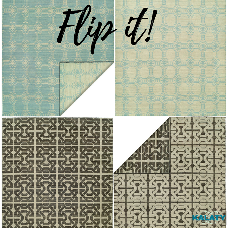 These handsome 100% wool rugs from the Endura collection have a FLIP side. A great value...two great-looking rugs for the price of one! #rug