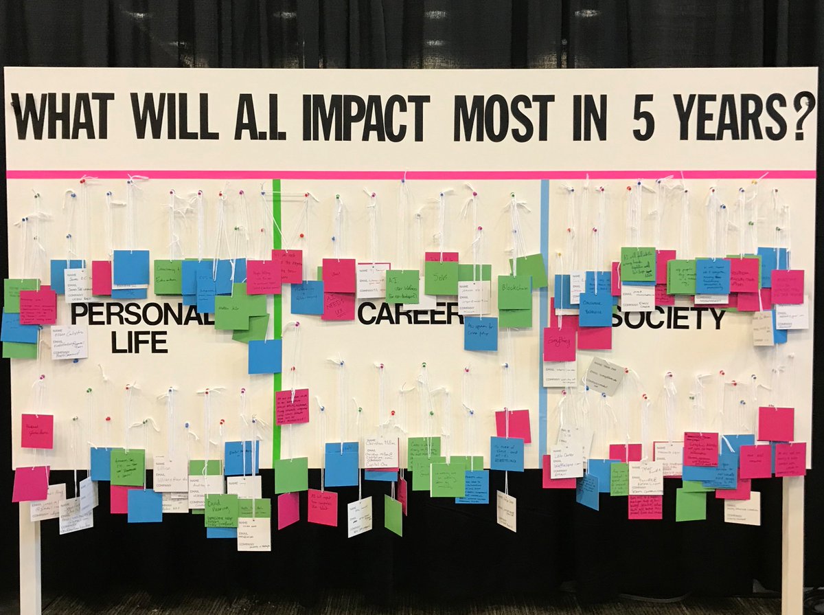 filterdigital's tweet photo. We asked @seattleinteract attendees to predict what will be impacted the most by #AI within the next 5 years:  https://t.co/3LFB7Oj0Ty https://t.co/jMqqCZZe4a