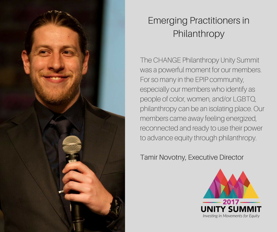 CHANGEPhil's tweet photo. #UnityQuote from our Core Partner @EPIPNational Executive Director @tamirnovotny #UNITY2017 #philanthropy #equity #community https://t.co/Fq5vldkPMq