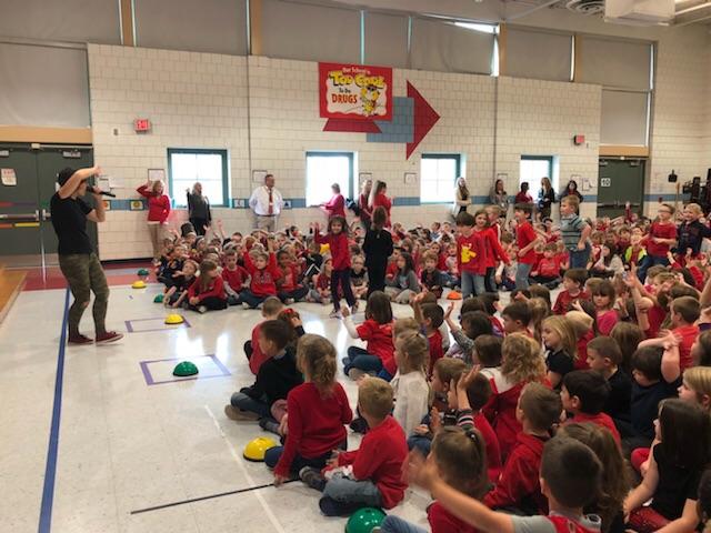 Gab came to Curtisville today with her music show encouraging students to be kind, respectful and safe.